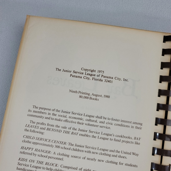 Bay Leaves A Collection Of Recipes - Junior Service League Panama City Florida - Picture 5 of 16